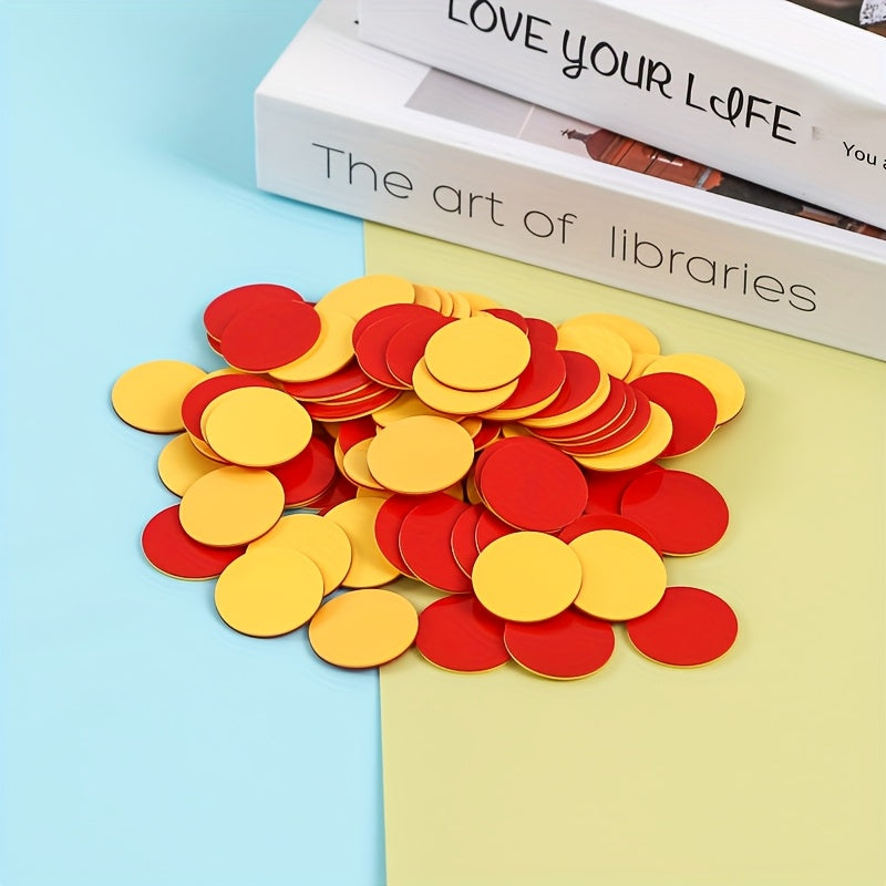 25mm Dual Plastic Counting Chips 50pcs Math Rewards Educational Toy Red Yellow