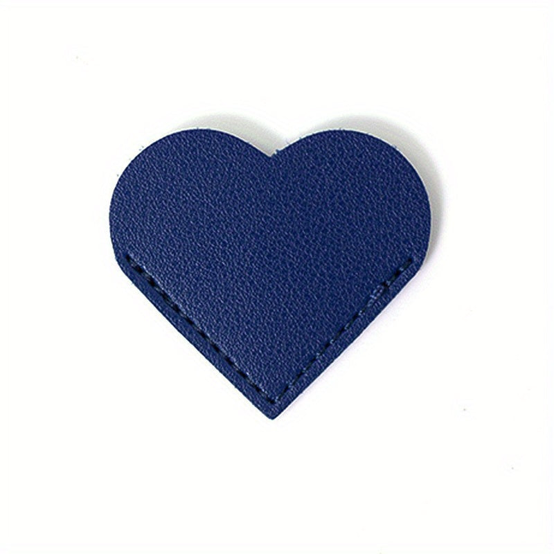 1pc 5pcs Red Orange Pink Portable Leather Heart Bookmark Protective Case