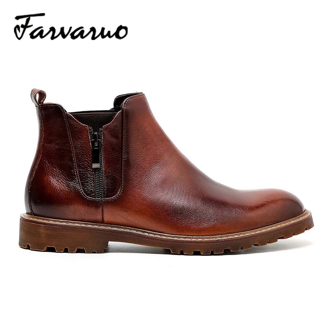 FARWARWO Men's Zipper Chelsea Boots Fall Winter Gift