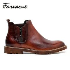 FARWARWO Men's Zipper Chelsea Boots Fall Winter Gift