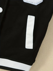 Girls' Preppy Block Varsity Jacket for Spring