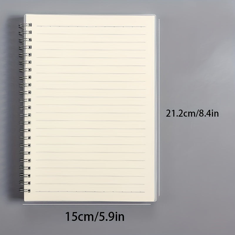 A5 Grid Notebook 21 Coil Diary Book Transparent PP Notebook