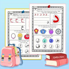 Arabic Letters Coloring and Tracing Book for Kids