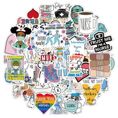 50pcs Nurse Series Graffiti Stickers Self Adhesive Decoration For Phone Luggage