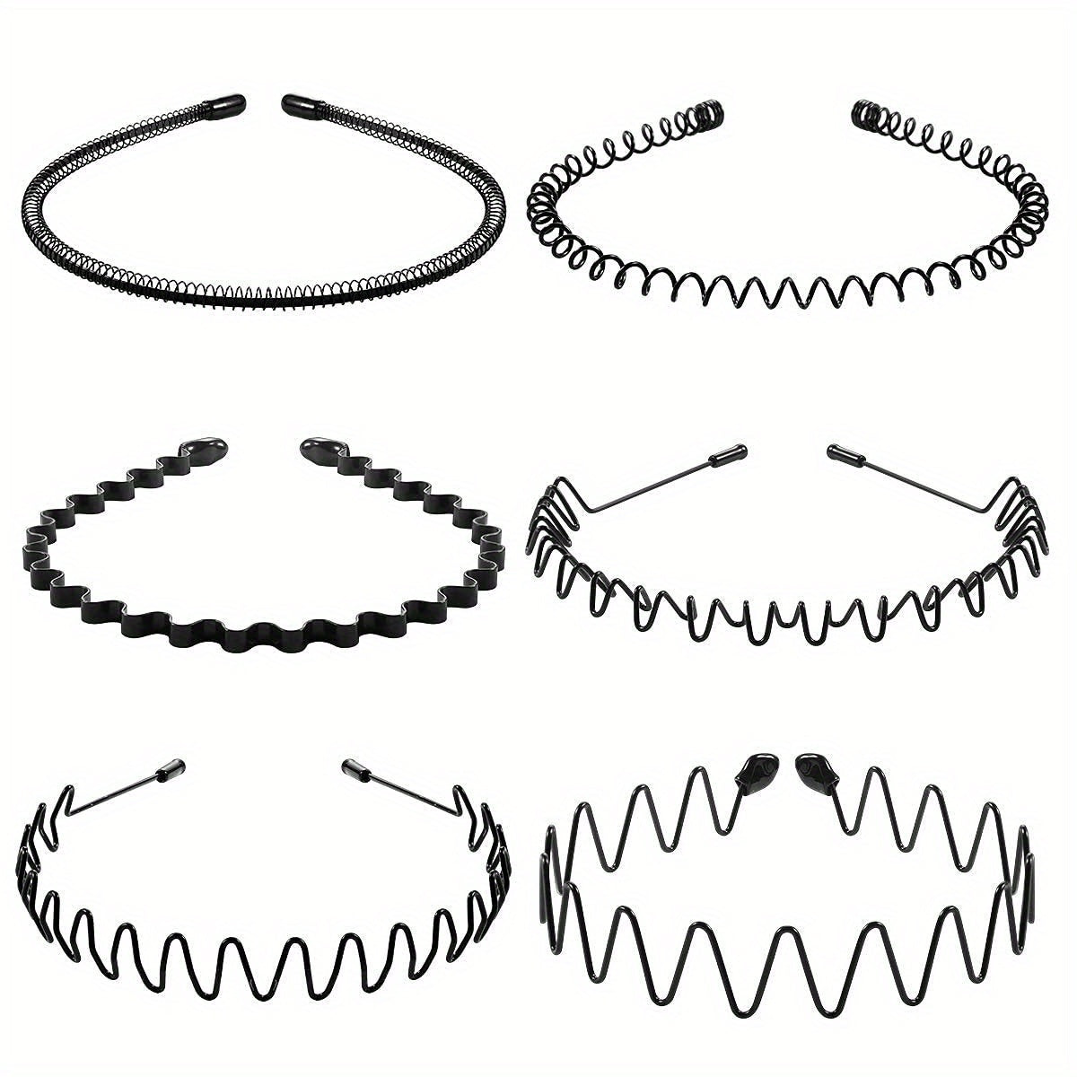 6pcs Men's Hair Scrunchies Invisible Pressing Hair Back Head Wave Hair Bands