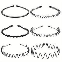 6pcs Men's Hair Scrunchies Invisible Pressing Hair Back Head Wave Hair Bands