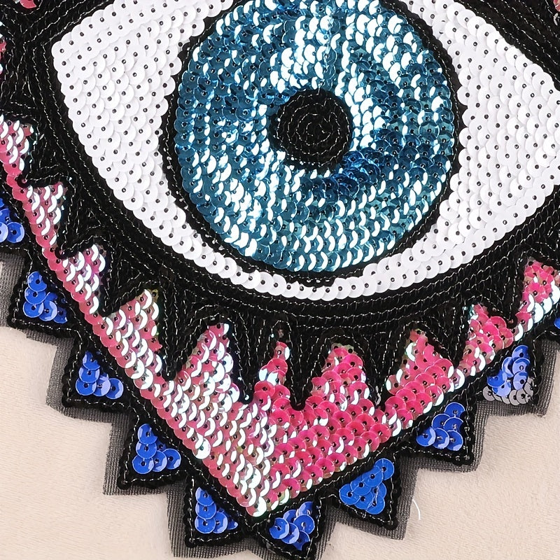 Sequin Eye Patches Iron On DIY Sewing Accessories for Jackets Clothes Hats Bags