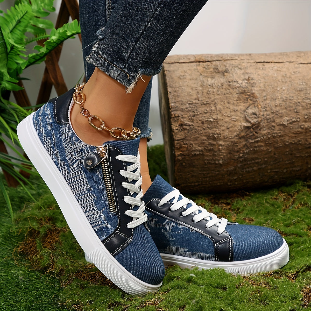 Lace Up Low Cut Skate Shoes Casual Wear Non Slip Walking Shoes