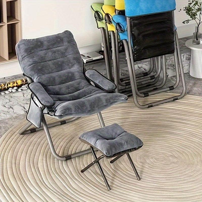 Lazy Small Sofa Computer Chair Folding Stool with Back