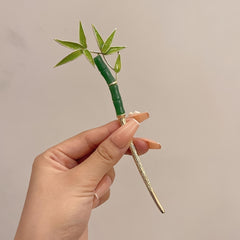 Bamboo Leaves Hairpin Chinese Style Alloy Hair Pin Vintage Cheongsam Accessories