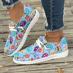 Colorful Pattern Breathable Flat Skate Shoes Lightweight Canvas