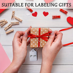 200 Pcs Tag Markup Tags Gift Tags With Rope Blank Paper Tag Label 3.51 X 2.21 Cm