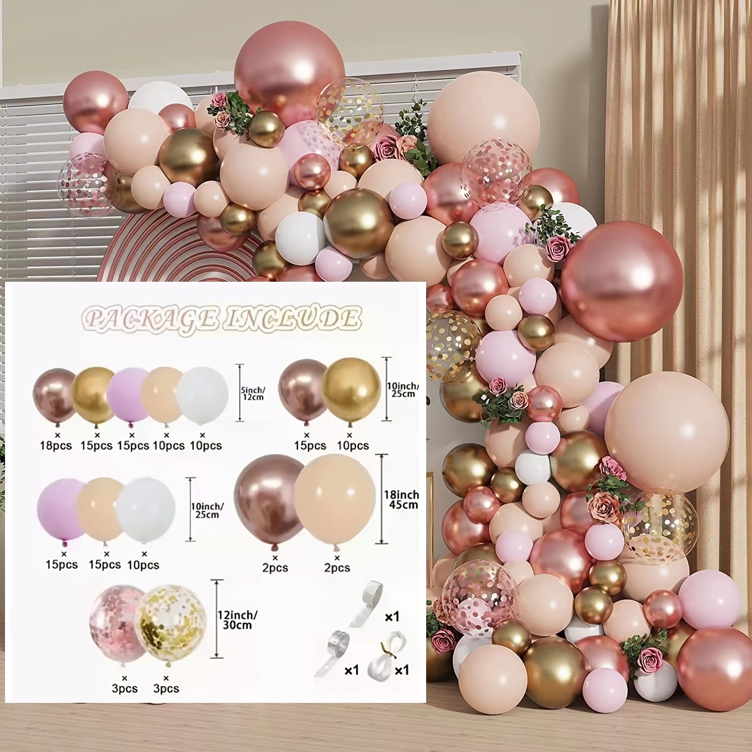 143pcs Balloon Garland Kit Wedding Birthday Anniversary Graduation Party Decor