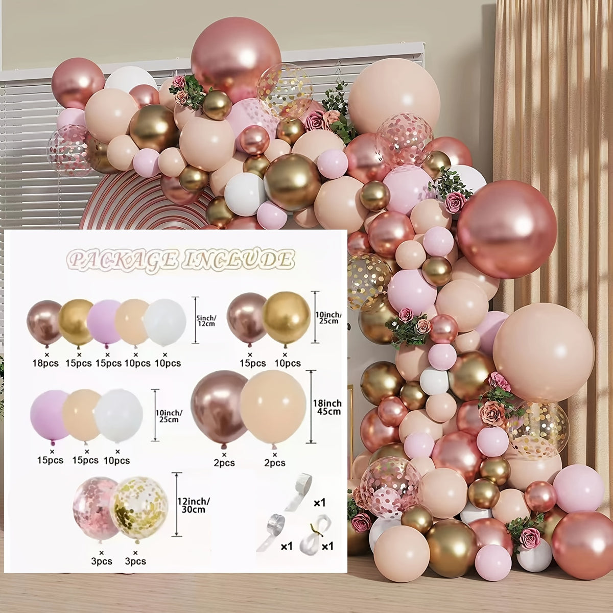 143pcs Balloon Garland Kit Wedding Birthday Anniversary Graduation Party Decor