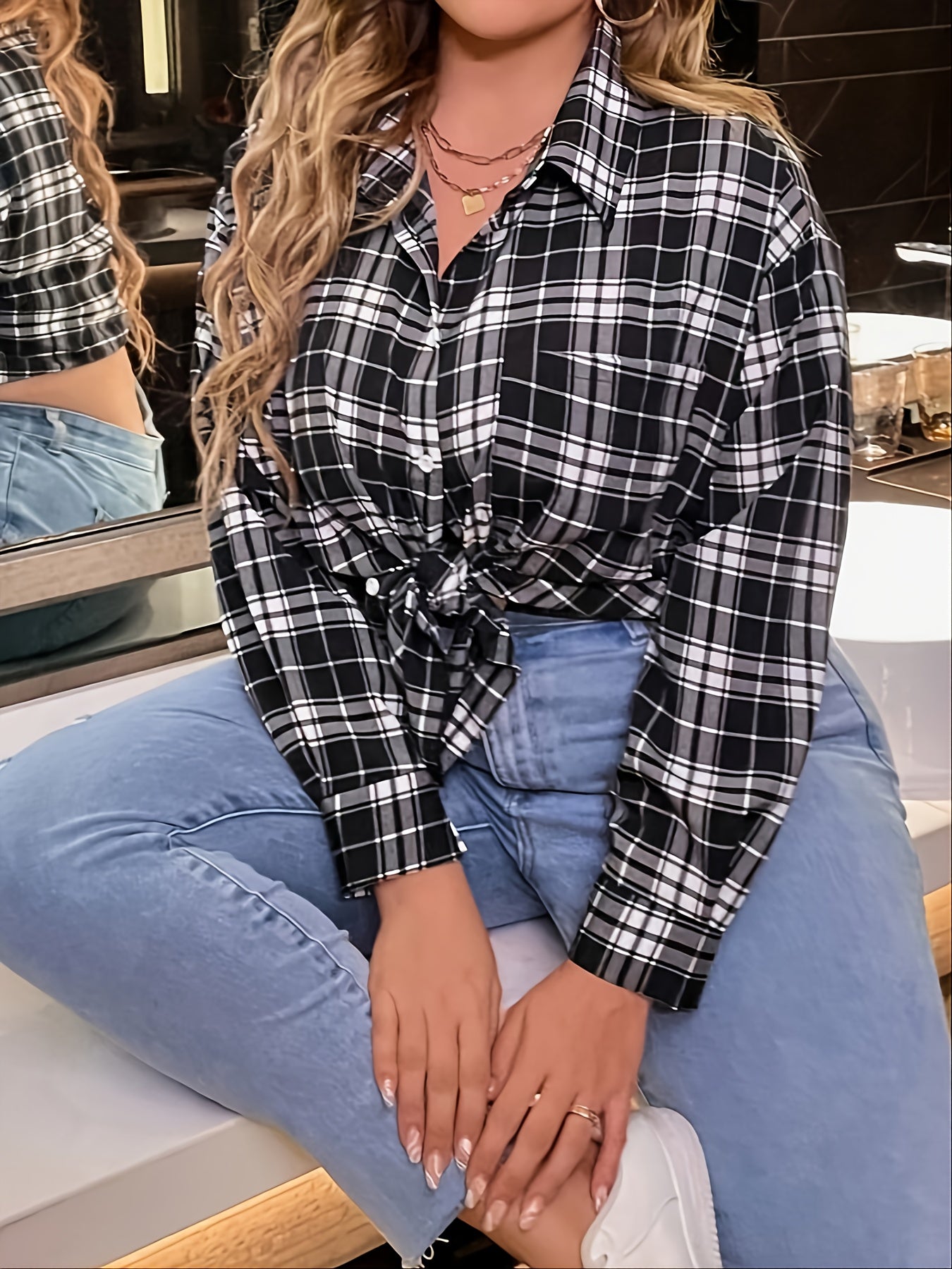  Plaid Blouse Women's Gingham Shirt