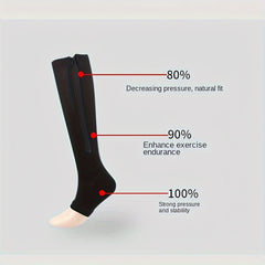 Compression Knee High Socks w/ Zip 3 Pack for Men and Women