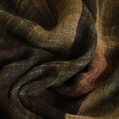 Colorblock Gradient Striped Green Thin Scarf 180x90cm
