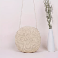 Woven Round Crossbody Bag Beach Handbag for Women