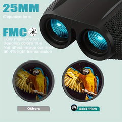 Portable HD Binoculars 10X25 for Bird Watching Travel Hiking
