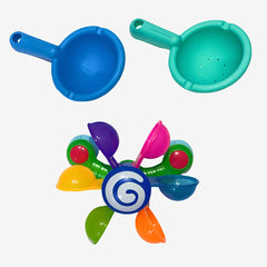 Kids Bath Windmill Spinner Toy with 2 Scoops - Gift for Bathtub & Pool