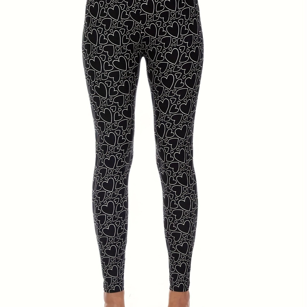 Heart Print High Rise Leggings
