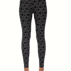  Heart Print High Rise Leggings
