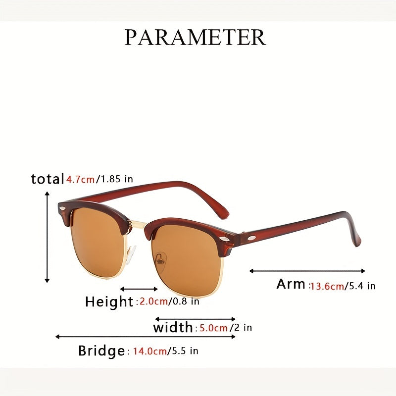 Square Sunglasses Rivet Outdoor UV400 Sun Shades Glasses