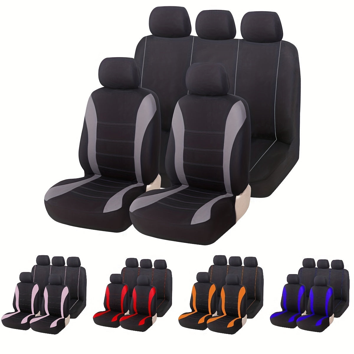9PCS Waistline Pattern Car Seat Cover