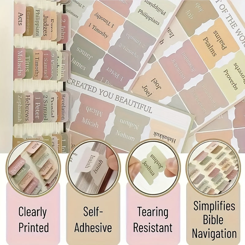 Bible Index Tab 75 Tabs Large Label Stickers Faith Classification Sticker
