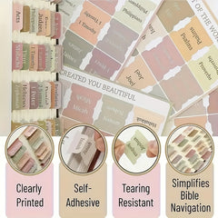 Bible Index Tab 75 Tabs Large Label Stickers Faith Classification Sticker