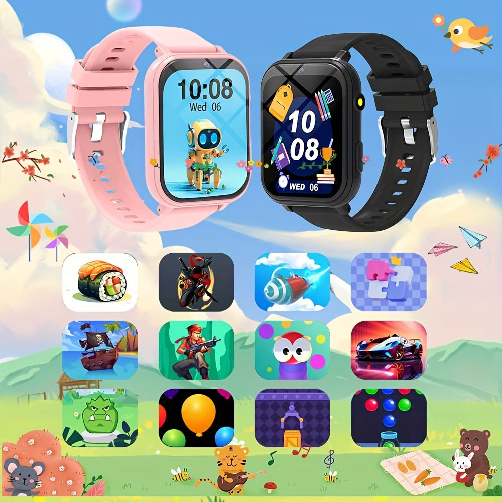 Kids Game Smartwatch for Teens Step Counter Front Camera Flashlight