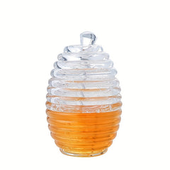 Clear Honey Pot With Dipper Jar & Lids, 8.96oz