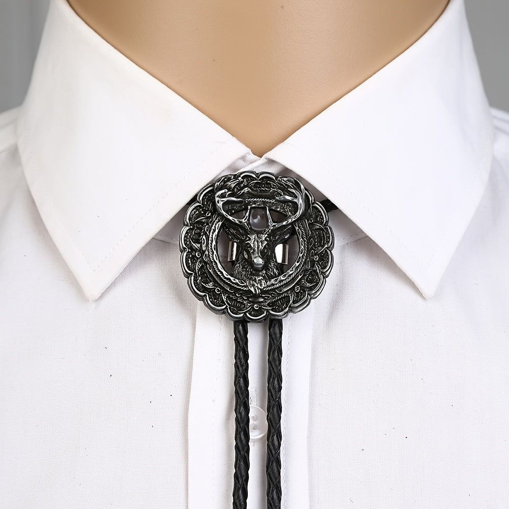 Novelty Metal Deer Head Necktie Necklace Youth Leisure Electroplating Tie