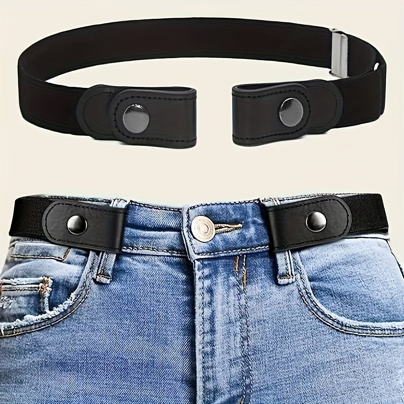 2pcs No Buckle Elastic Belt Stretchy For Women Men Pants Jeans Adjustable