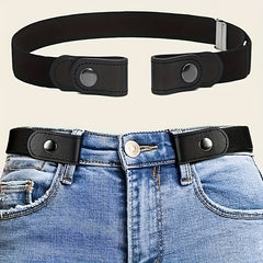 2pcs No Buckle Elastic Belt Stretchy For Women Men Pants Jeans Adjustable