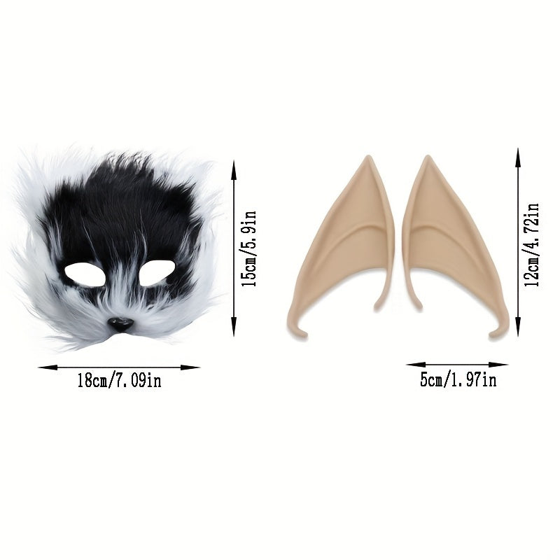 Festive Fox Animal Mask Ears Cosplay Cat Face Mask Party Accessories