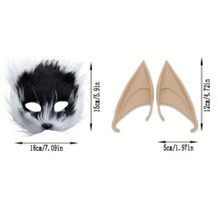 Festive Fox Animal Mask Ears Cosplay Cat Face Mask Party Accessories