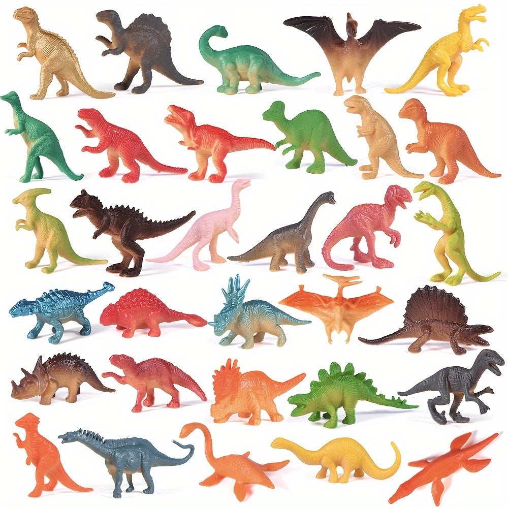 32pcs Plastic Dinosaur Figures Toys Birthday Party Favors Cupcake Toppers