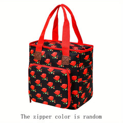 Portable Printed Yarn Storage Bag Large Capacity Crochet Hook Storage Case