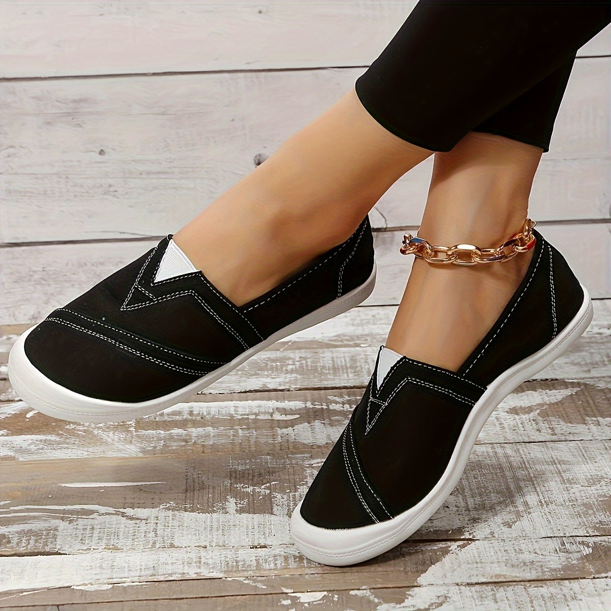 Women's Canvas Slip On Flat Sneakers