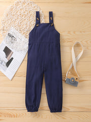 Girls Casual Vintage Bib Pants for Summer
