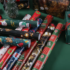5pcs Christmas Gift Wrapping Paper Thick Copperplate Paper