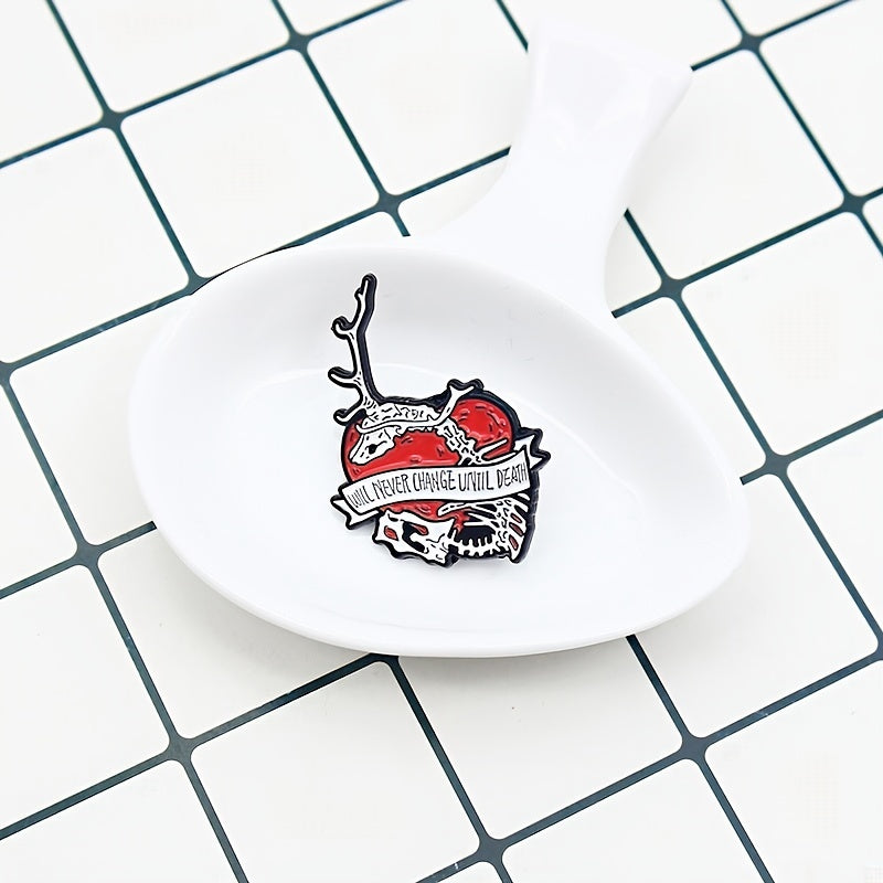 Gothic Style Skull Heart Lips Brooch Personality Creative Men's Brooch