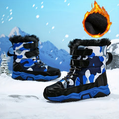 Boy's High Top Snow Boots Warm Fleece Cozy Non slip Boots