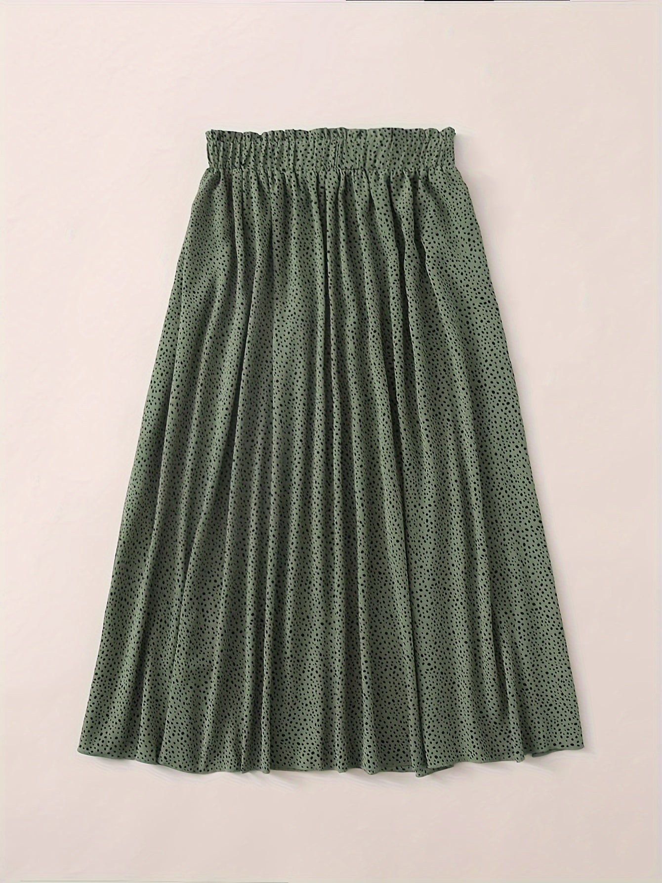  Dalmatian Print Elastic Maxi Skirt