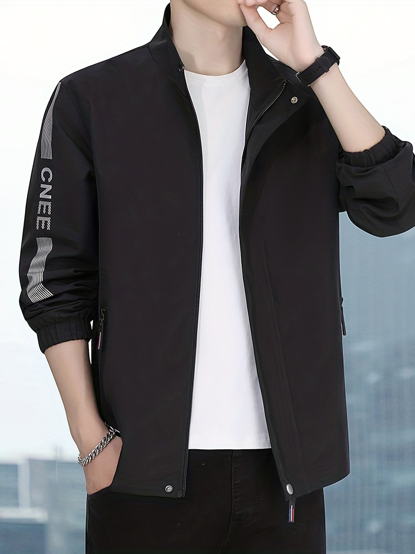 Men's Outdoor Windbreaker Jacket for Spring Autumn Hiking