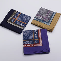 3pcs Men's Woven Printed Handkerchiefs - Outdoor & Wedding Gift Set