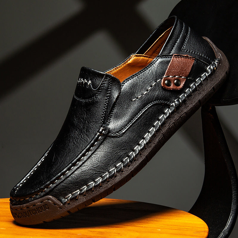 Men's Stitch Detail Loafer Shoes Non-slip Slip-On Shoes Spring And Summer