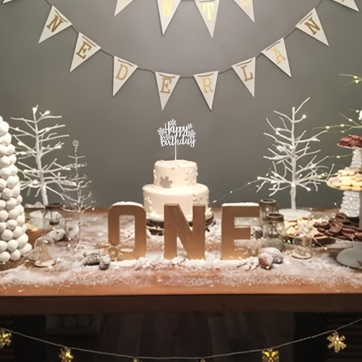 Snowflake Cake Decoration for Christmas & Birthday Parties