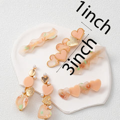 6pcs Multicolor Love Faux Pearl Hair Clip Sweet Hair Accessories For Women